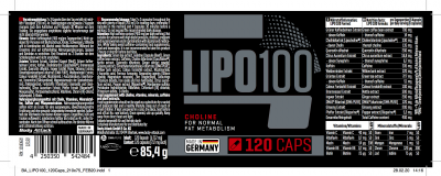 BODY ATTACK Lipo 100 Dose 120 Kapseln
