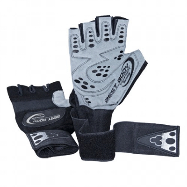 Progenix Sportnahrung | Best Body Trainingshandschuhe aus Leder mit Bandage